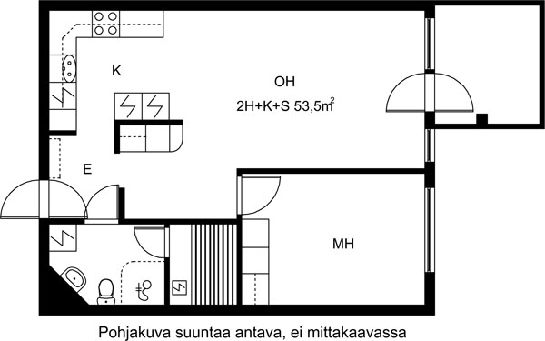 Rental Jyväskylä Kortepohja 2 rooms Havainnekuva