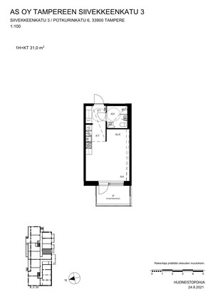 Rental Tampere Härmälänranta 1 room Julkisivu