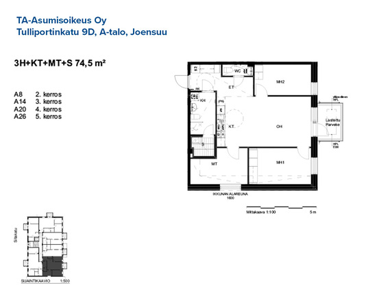 Right of occupancy apartment Joensuu Otsola 3 rooms