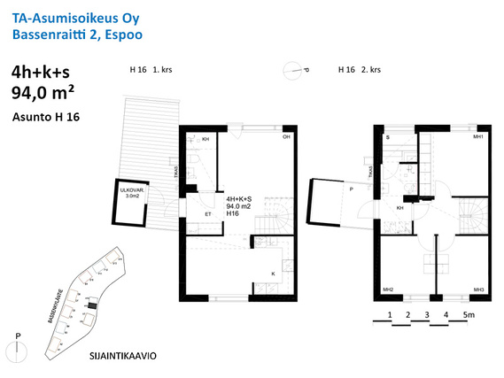 Right of occupancy apartment Espoo Kauklahti 4 rooms