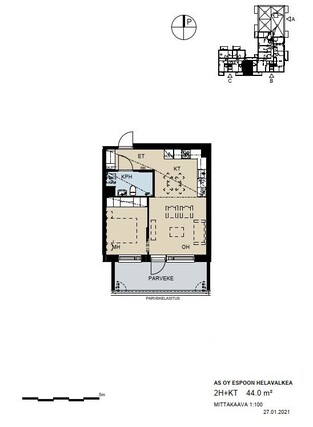 Rental Espoo Pohjois-Tapiola 2 rooms Kampanja