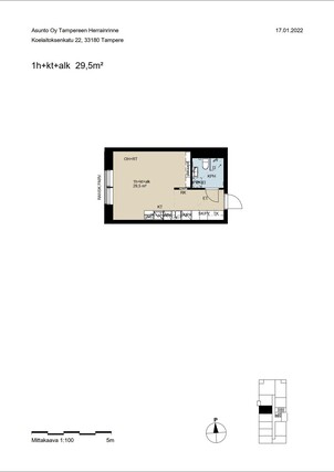 Rental Tampere Ranta-Tampella 1 room Julkisivukuva