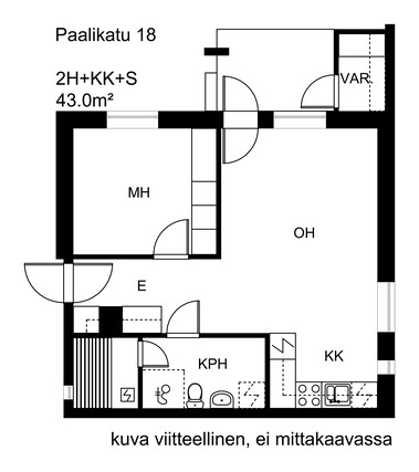Rental Oulu Toppila 2 rooms Pohjakuva