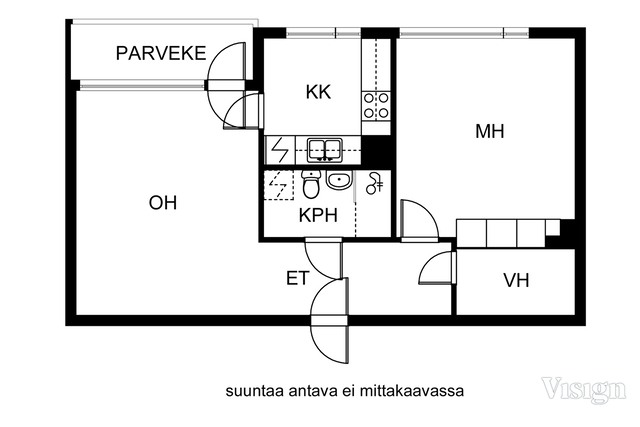 Rental Rauma Lappi 2 rooms Julkisivu