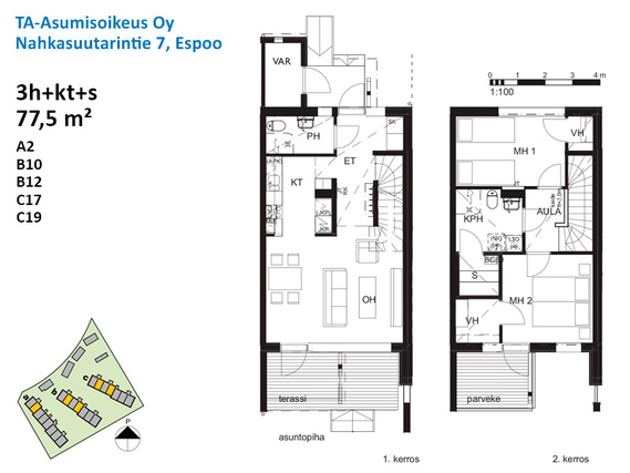 Right of occupancy apartment Espoo Kurttila 3 rooms