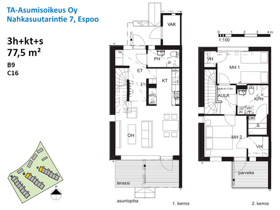 Right of occupancy apartment Espoo Kurttila 3 rooms