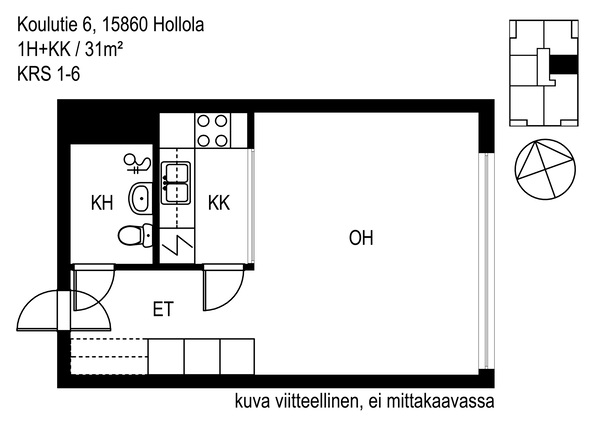 Vuokra-asunto Hollola Okeroinen Yksiö Julkisivukuva