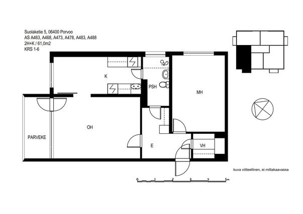 Rental Porvoo Gammelbacka 2 rooms Kampanja