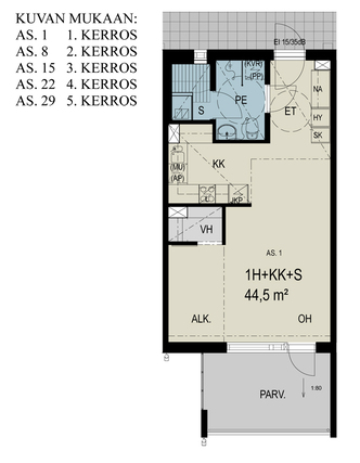 Right of occupancy apartment Tampere Kalkku 1 room