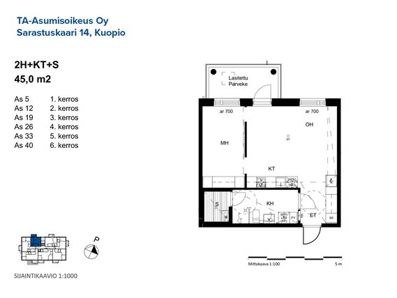 Right of occupancy apartment Kuopio Savilahti 2 rooms