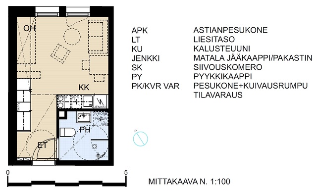 Rental Oulu Etu-Lyötty 1 room