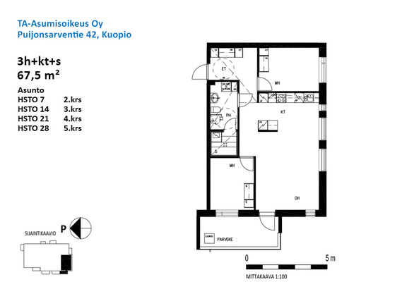 Right of occupancy apartment Kuopio Julkula 3 rooms