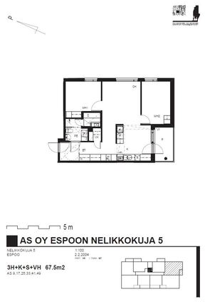 Vuokra-asunto Espoo Matinkylä 3 huonetta Pääkuva