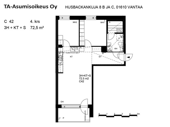 Asumisoikeusasunto Vantaa Kaivoksela 3 huonetta