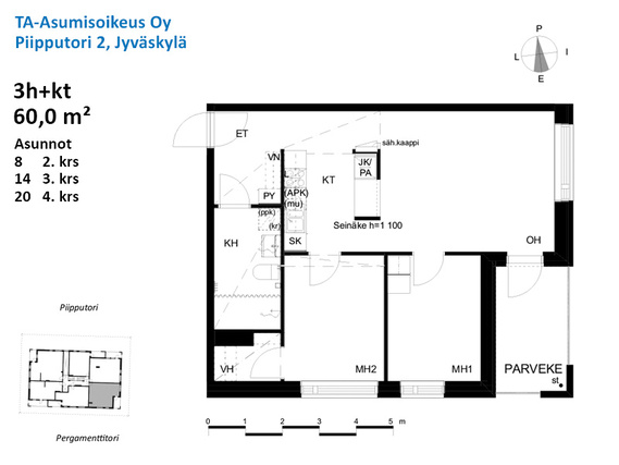 Right of occupancy apartment Jyväskylä Tourula 3 rooms