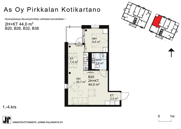 Vuokra-asunto Pirkkala Kyösti Kaksio Julkisivukuva