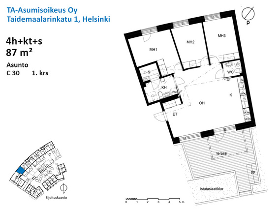 Asumisoikeusasunto Helsinki Kaarela 4 huonetta