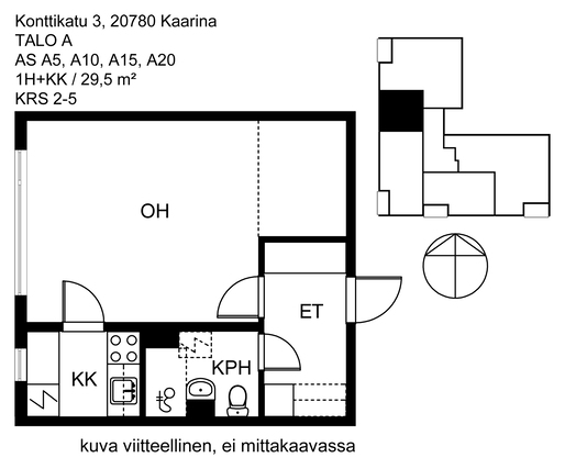 Vuokra-asunto Kaarina Koristo Yksiö Julkisivu