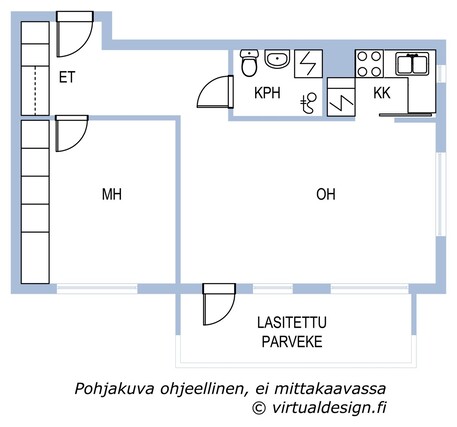 Rental Helsinki Lauttasaari 2 rooms Yleiskuva