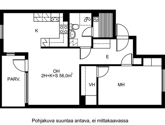 Vuokra-asunto Oulu Myllytulli Kaksio Julkisivu