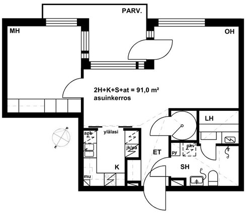 Right of occupancy apartment Helsinki Ruoholahti 2 rooms