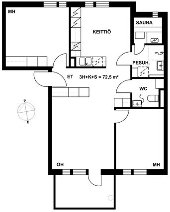 Right of occupancy apartment Lahti Anttilanmäki 3 rooms