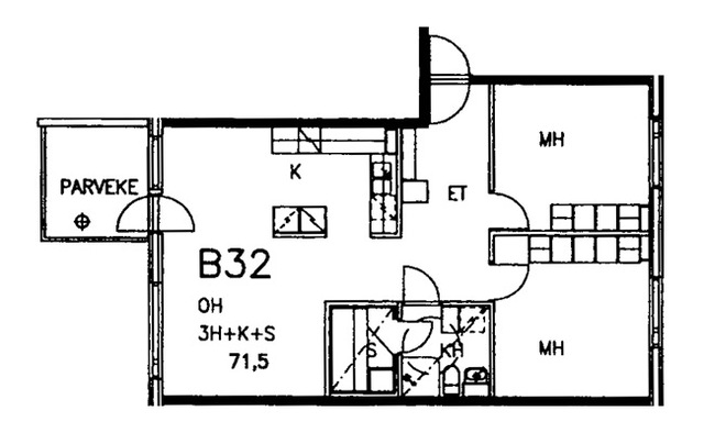 Right of occupancy apartment Vantaa Rekola 3 rooms