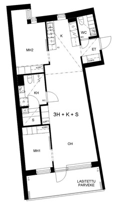 Asumisoikeusasunto Vantaa Keimolanmäki 3 huonetta