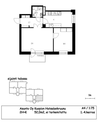 Vuokra-asunto Kuopio Keskusta Kaksio Julkisivu