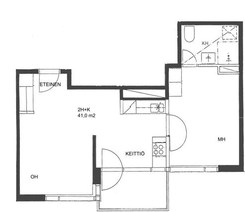 Rental Helsinki Herttoniemi 2 rooms Julkisivu