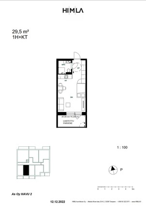 Rental Tampere Hervanta 1 room Havainnekuva