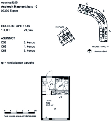Right of occupancy apartment Espoo Saunalahti 1 room