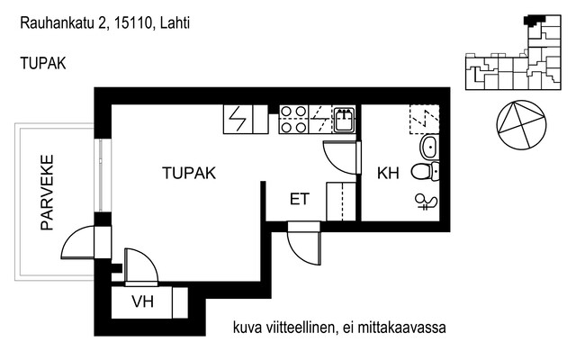 Vuokra-asunto Lahti Keskusta Yksiö Julkisivukuva