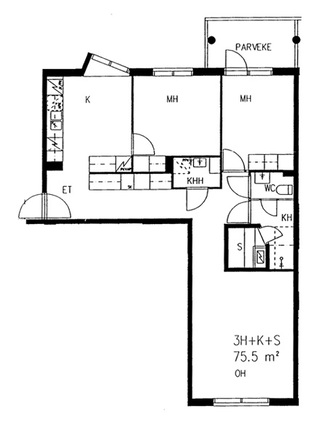 Right of occupancy apartment Kerava Jaakkola 3 rooms