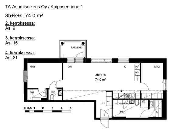 Right of occupancy apartment Tampere Kaukajärvi 3 rooms