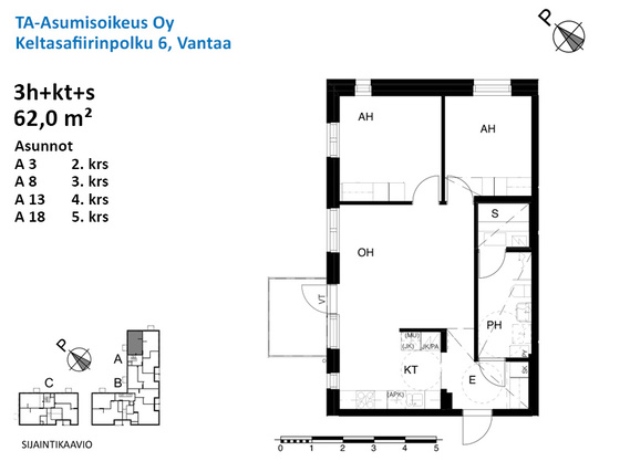 Asumisoikeusasunto Vantaa Kivistö 3 huonetta
