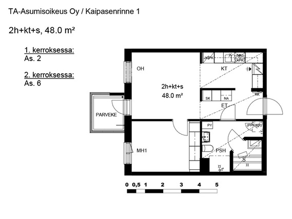 Right of occupancy apartment Tampere Kaukajärvi 2 rooms