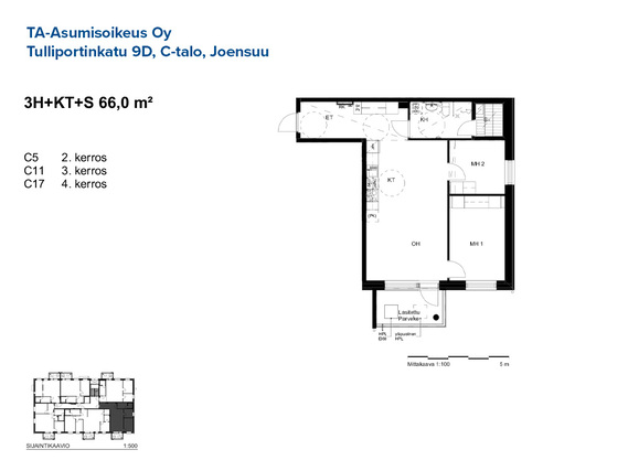 Right of occupancy apartment Joensuu Otsola 3 rooms