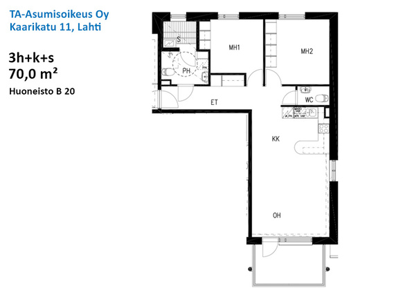 Right of occupancy apartment Lahti Asemantausta 3 rooms