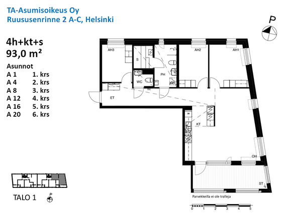 Asumisoikeusasunto Helsinki Herttoniemi 4 huonetta