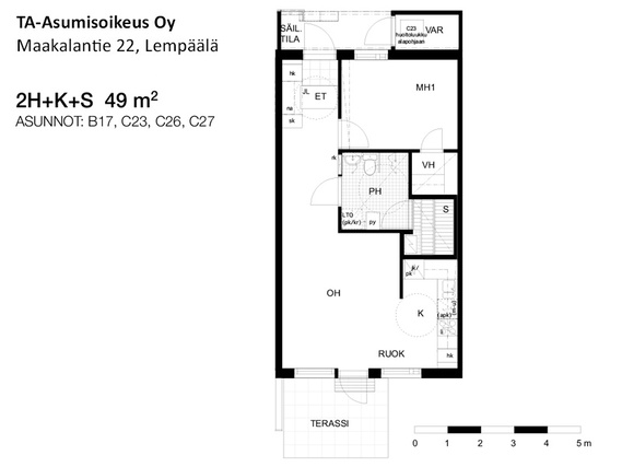 Right of occupancy apartment Lempäälä Maakala 2 rooms