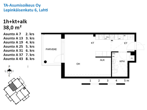 Right of occupancy apartment Lahti Kärpänen 1 room