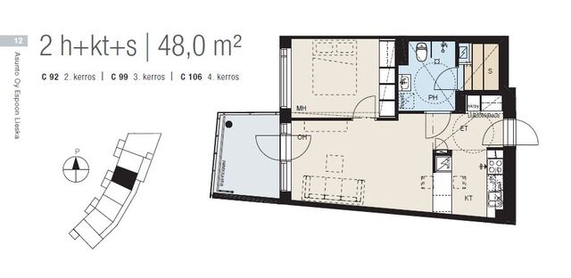 Rental Espoo Tuomarila 2 rooms -