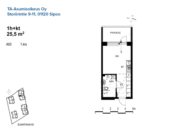 Right of occupancy apartment Sipoo Itäsalmi 1 room