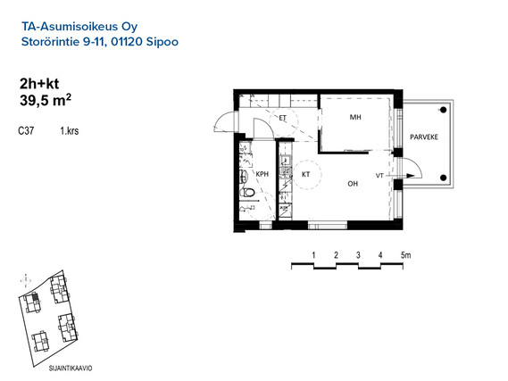 Right of occupancy apartment Sipoo Itäsalmi 2 rooms