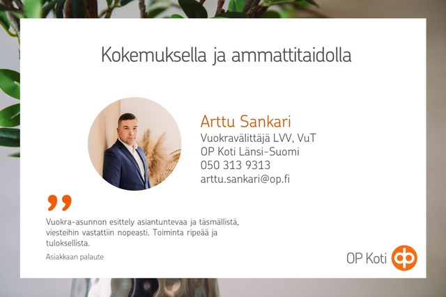 Vuokra-asunto Ulvila  Yksiö