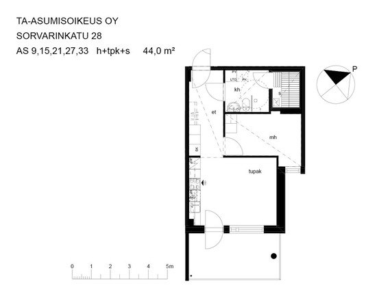 Right of occupancy apartment Lahti Hennala 2 rooms