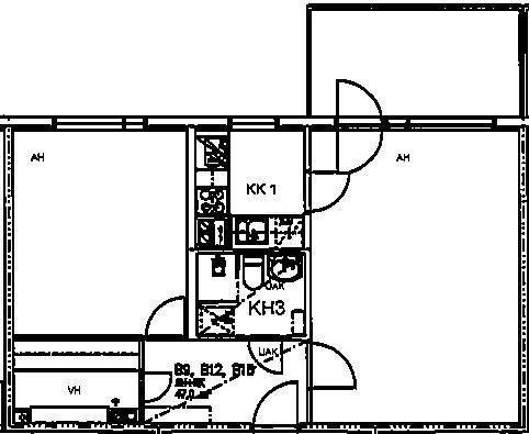 Rental Espoo Olari 2 rooms Espoo Pohjakuvat