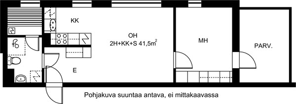 Vuokra-asunto Oulu Laanila Kaksio Julkisivukuva