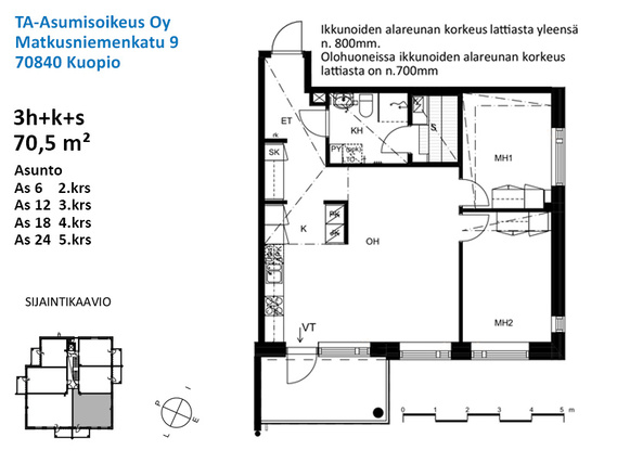 Asumisoikeusasunto Kuopio Lehtoniemi 3 huonetta